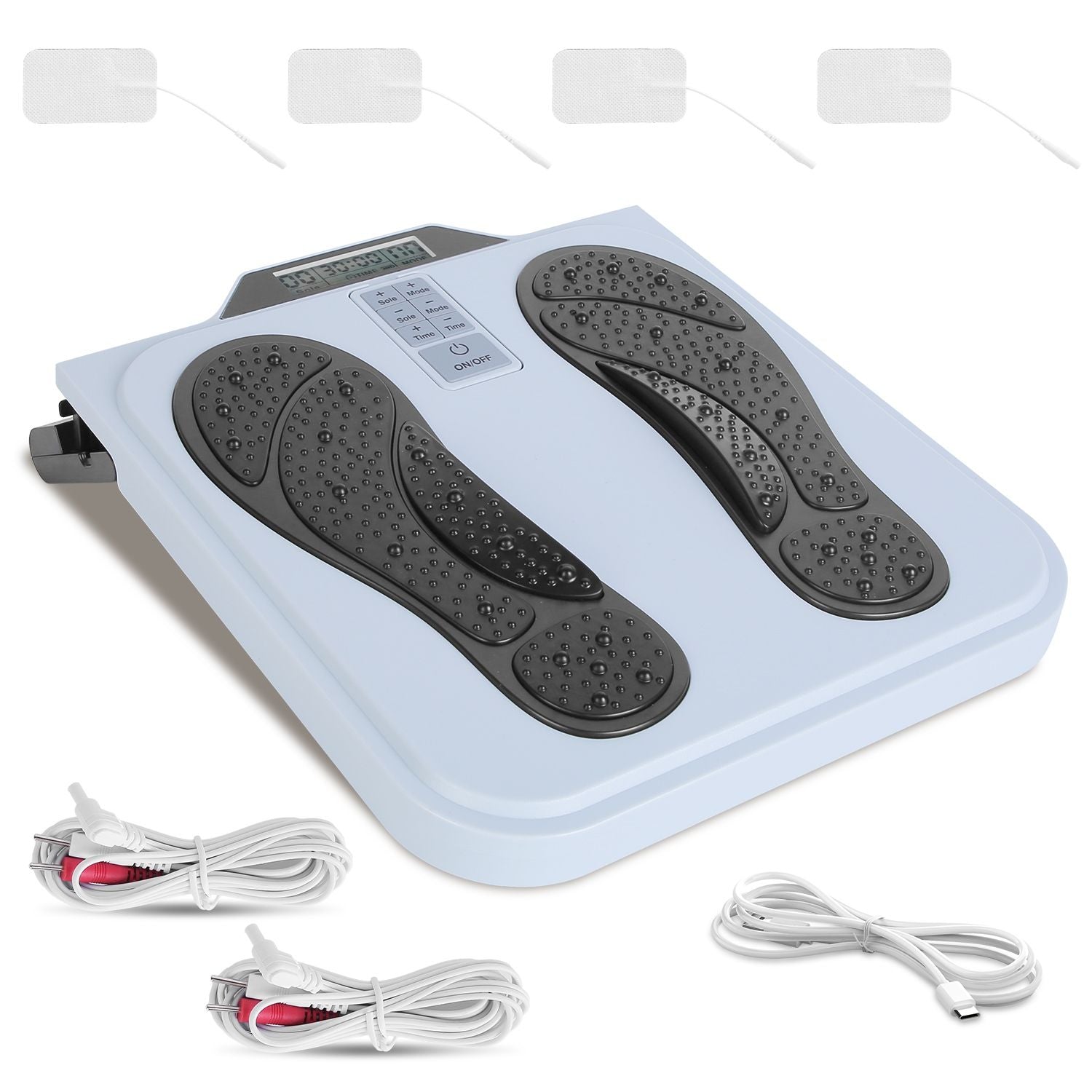 1Pc Rechargeable EMS Foot Massager for Neuropathy TENS Stimulator With 10Modes 50Intensities Remote Control For Muscle Relaxation Cramps Circulation Gift For Dad Mom