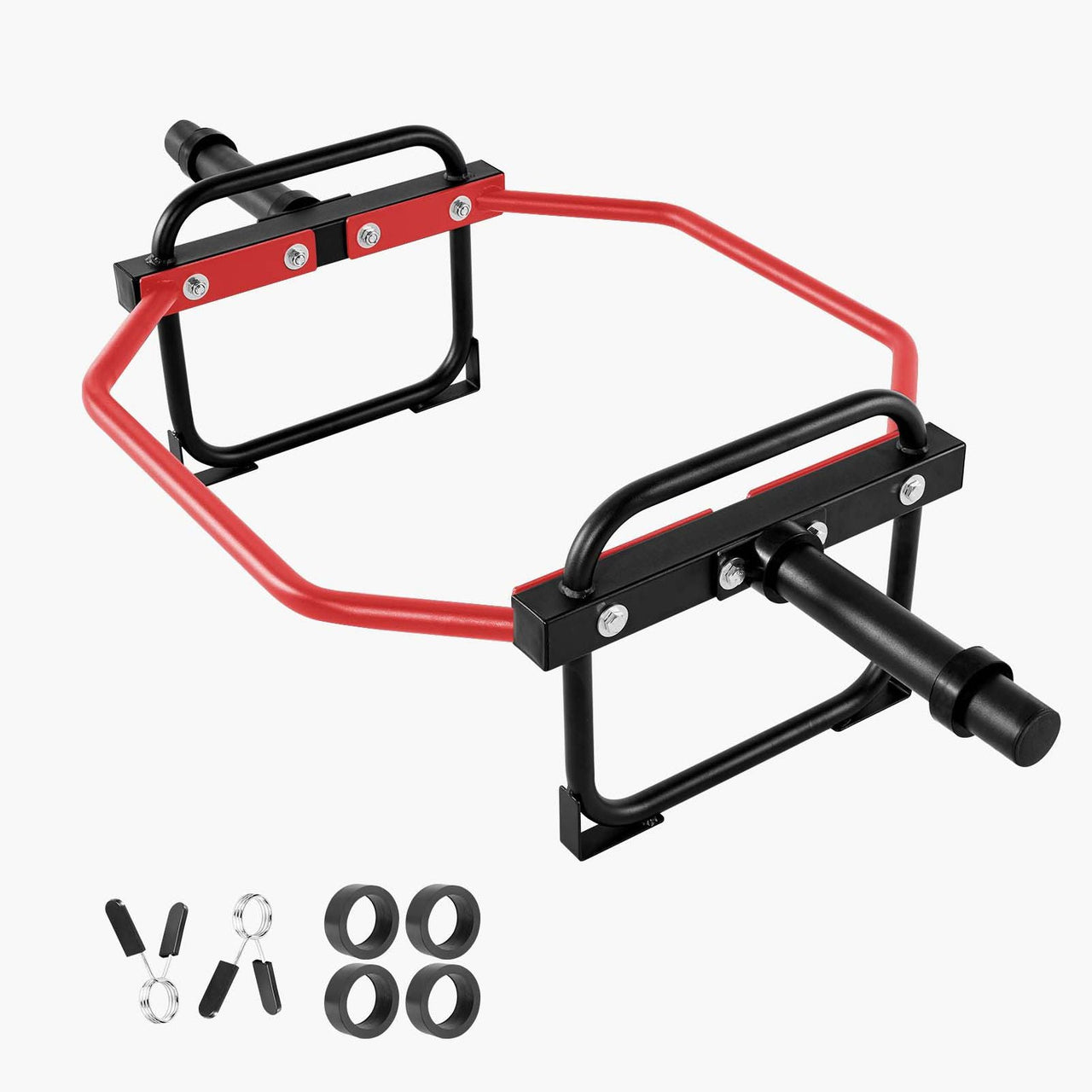 Trap Bar Hex Bar, 2-Inch Hex Barbell, 500 LBS Capacity Shrug Bars, Weightlifting and Strength Training Equipment, Home Gym for Squats, Deadlifts, Shoulder Presses, Red