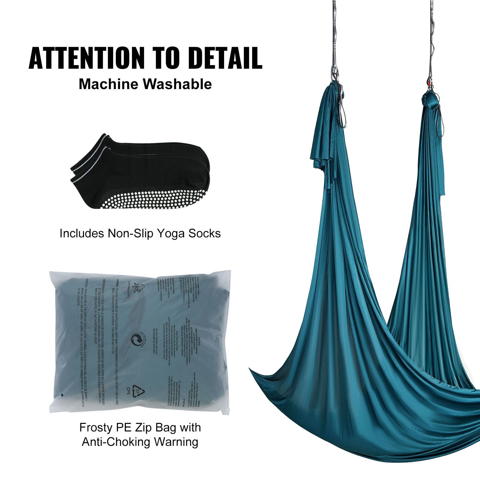 Aerial Silk & Yoga Swing, 11 Yards, Aerial Yoga Hammock Kit with 100gsm Nylon Fabric, Full Rigging Hardware & Easy Set-up Guide, Antigravity Flying for All Levels Fitness Bodybuilding, Green