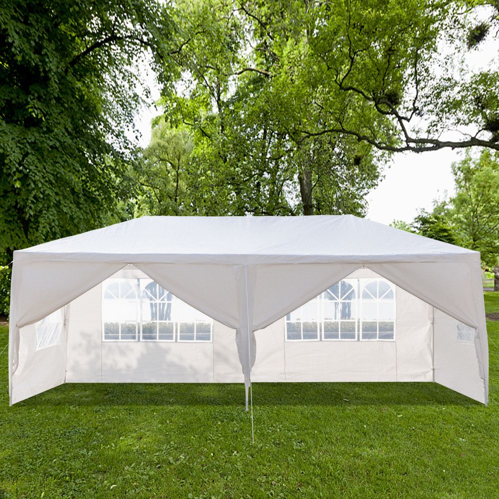 10'x20' Outdoor Party Tent with 6 Removable Sidewalls, Waterproof Canopy Patio Wedding Gazebo, White