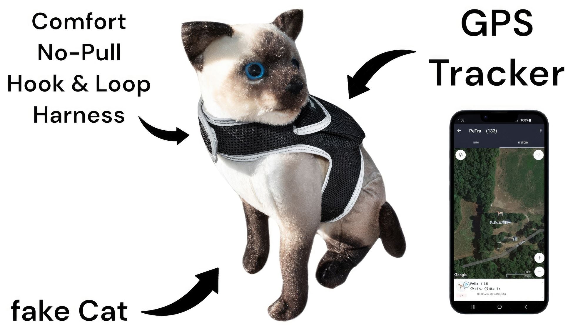 GPS Rechargeable Tracking Device for Pets Realtime Surveillance System Size:XXL