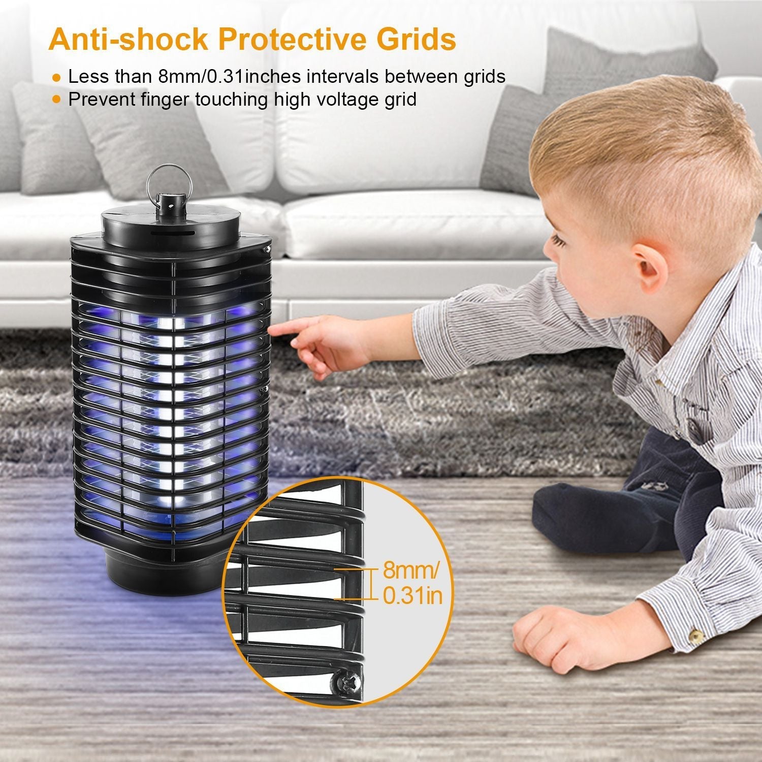 Electric Bug Zapper Lamp - Effective UV Light Insect Killer for Mosquitoes & Flies
