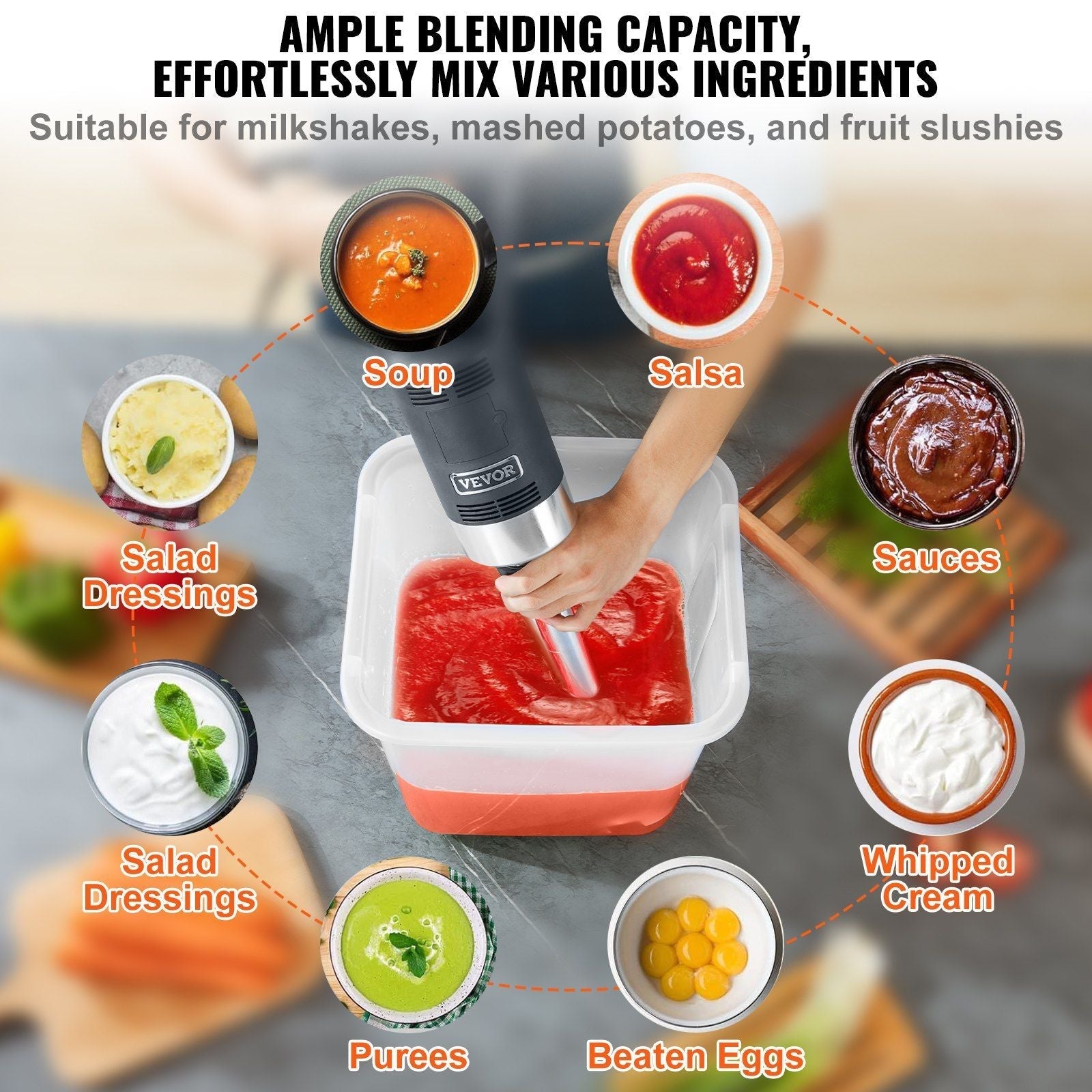 VEVOR Commercial Immersion Blender, 750W 12