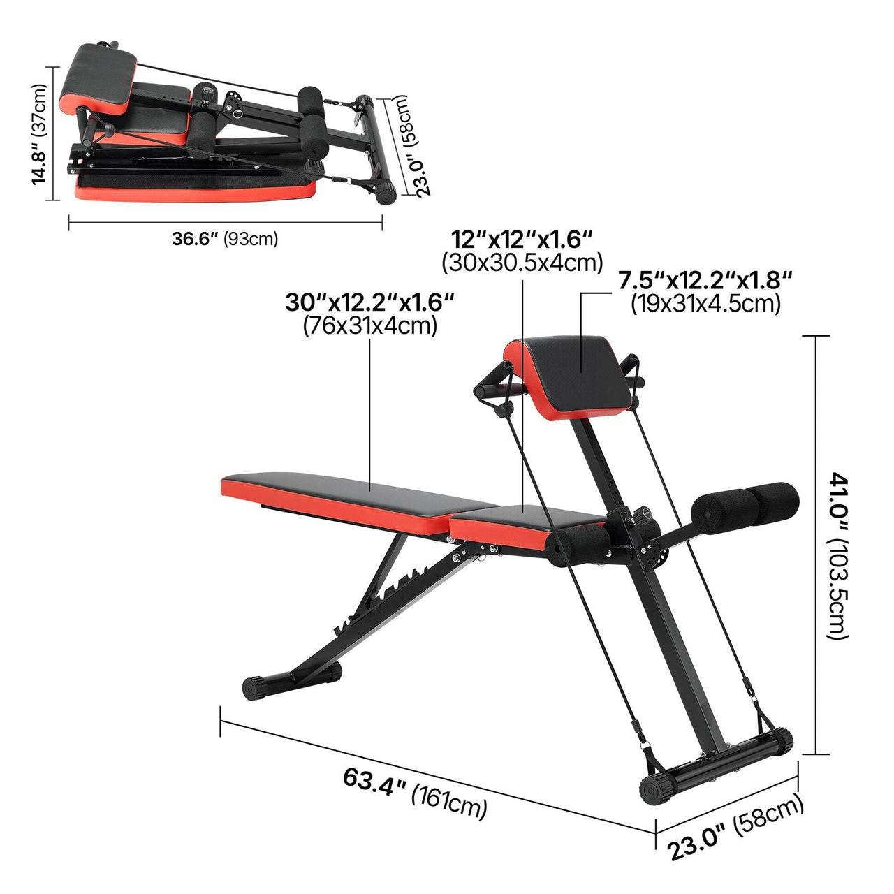 Multi-Functional Weight Bench for Full Body Workout, Roman Chair Hyperextension Bench, 770 lbs Adjustable & Foldable Equipment for Back Arm Core Ab Workout, Sit Up Exercise Machine for Home Gym