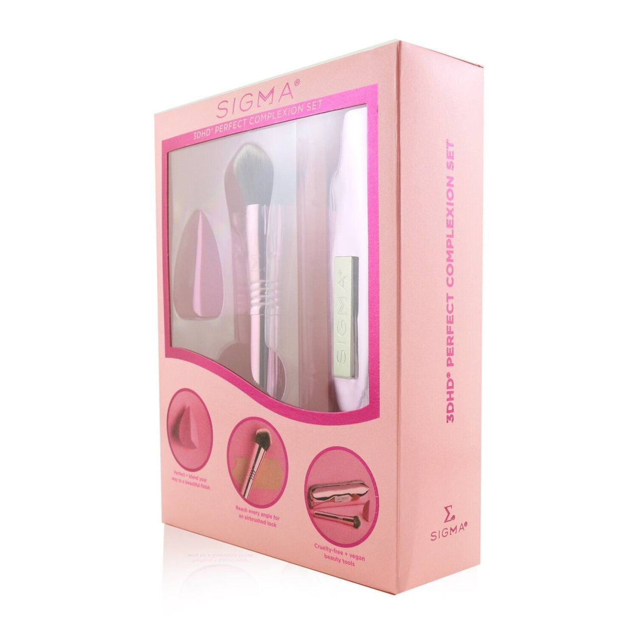 SIGMA BEAUTY - 3DHD Perfect Complexion Set (1x Blender, 1x Kabuki Brush, 1x Bag) BCA02 / 031070 2pcs+1bag