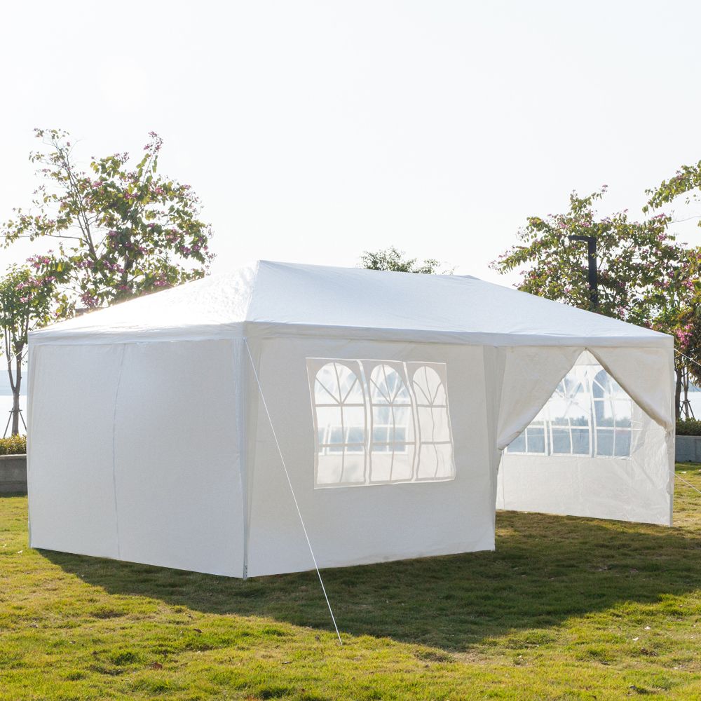 10'x20' Outdoor Party Tent with 6 Removable Sidewalls, Waterproof Canopy Patio Wedding Gazebo, White