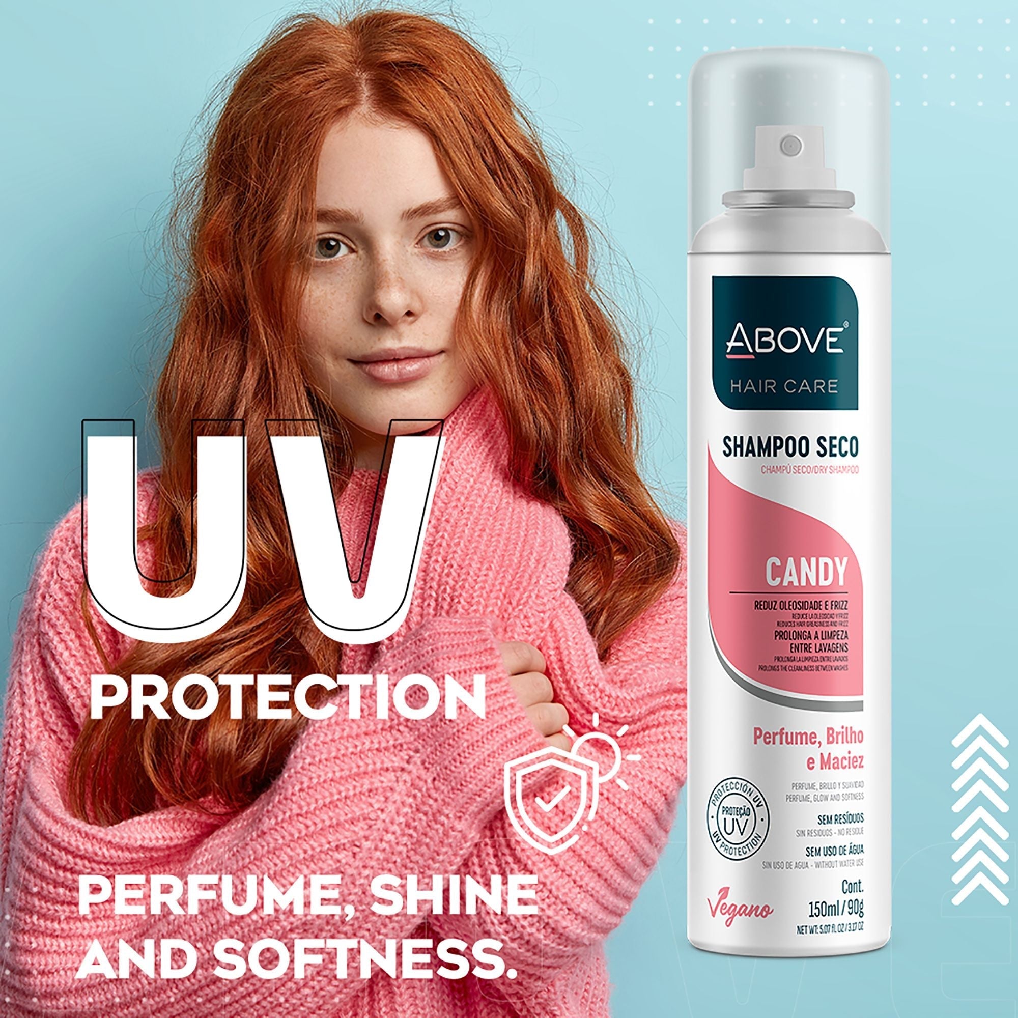 ABOVE Candy - Dry Shampoo - Absorbs Excess Oil Between Washes - Gives Softness and Shine to Your Strands - Does Not Leave Residue - Prevents Bad Odors with Red Fruits and Marshmallow Notes - 3.17 oz