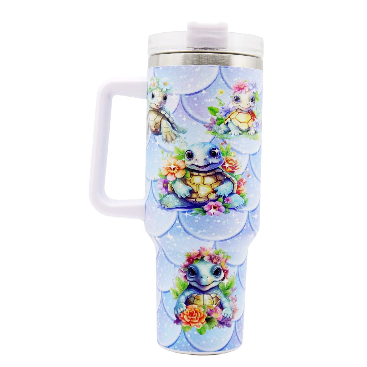 1pc 40oz Water Bottles,5D Little Turtle Series Tumbler,Large Capacity Stainless Steel Tumbler Insulation Cup With Lid And Straw For Women,Camping,Driving,skiing,Thermocoolers.Best Gift