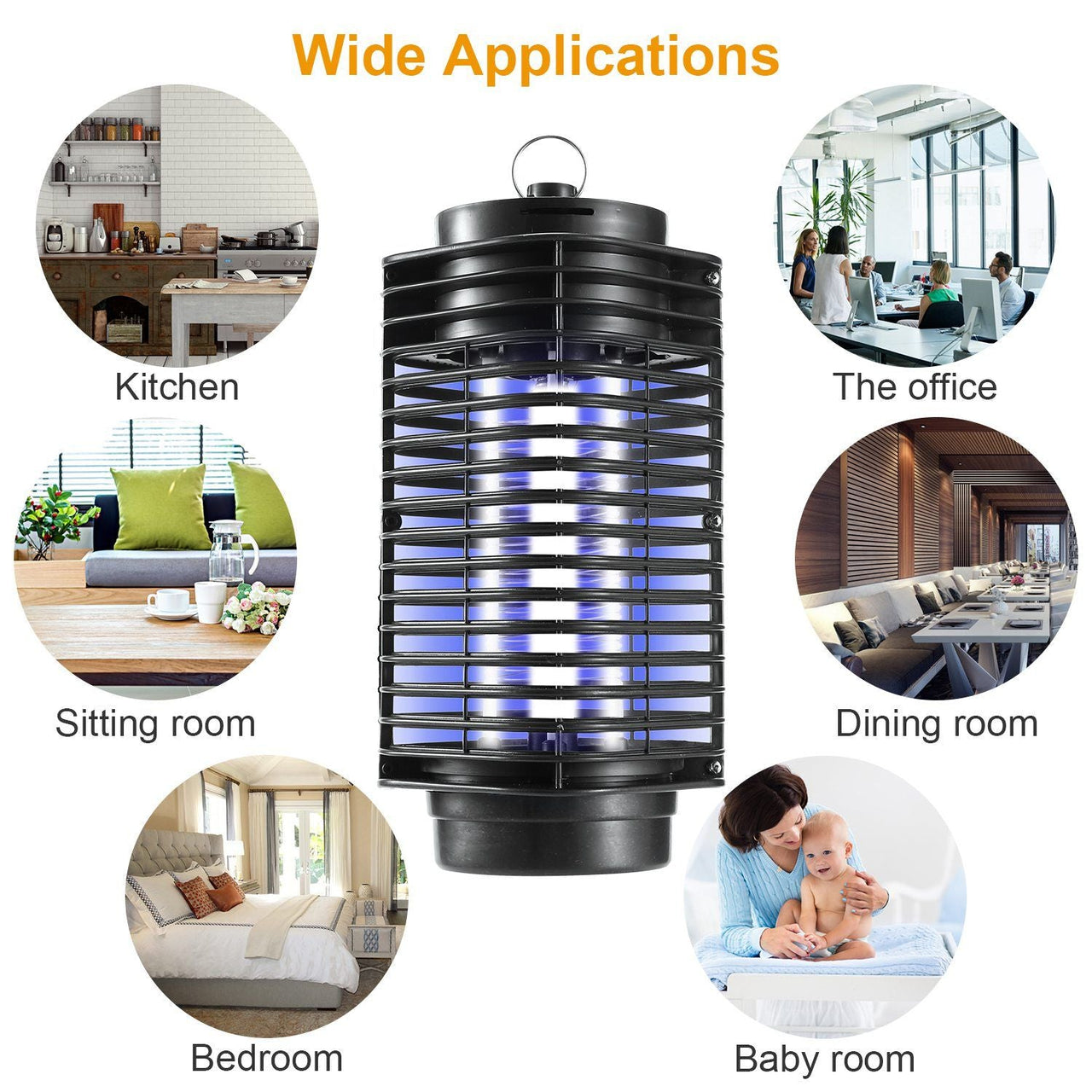 Electric Bug Zapper Lamp - Effective UV Light Insect Killer for Mosquitoes & Flies