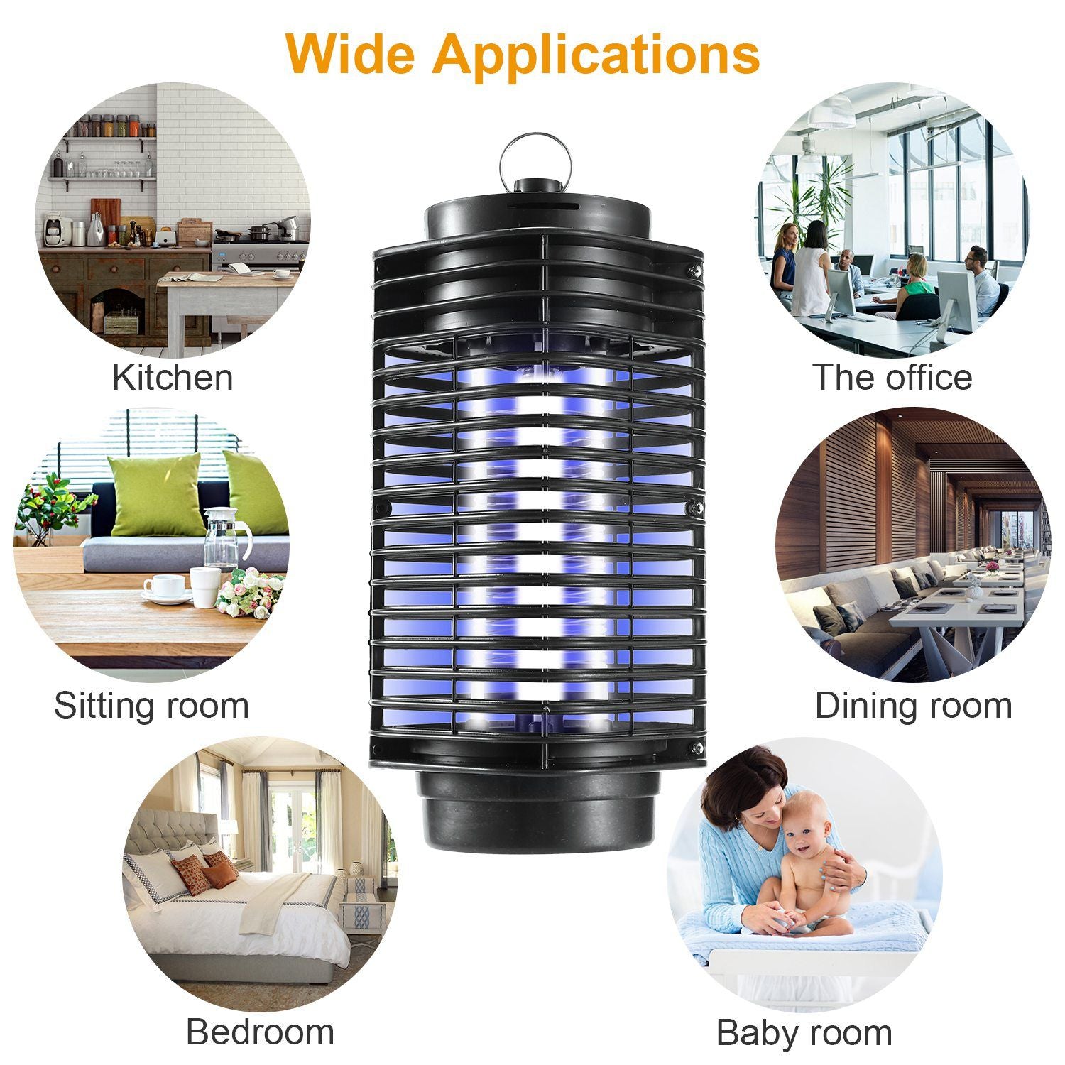 Electric Bug Zapper Lamp - Effective UV Light Insect Killer for Mosquitoes & Flies