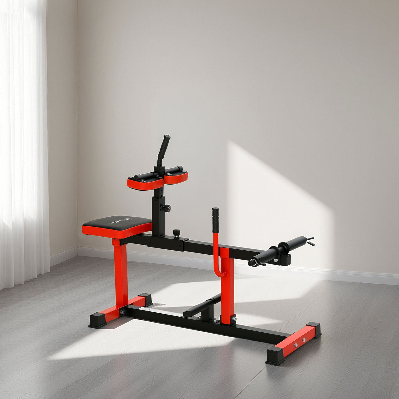 Adjustable Steel Seated Calf Raise Exercise Strength Training Gym Equipment, Red