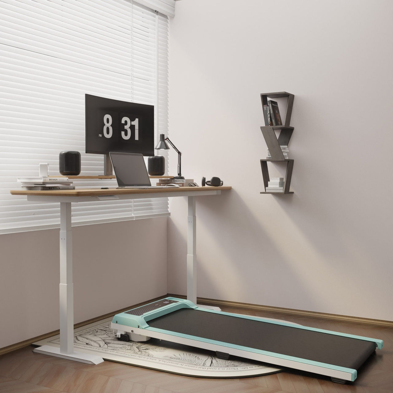 Walking Pad Under Desk Treadmill, Portable Small Treadmills for Home and Office, Super Quiet Motorized Walking Jogging Running Machine with Remote Control
