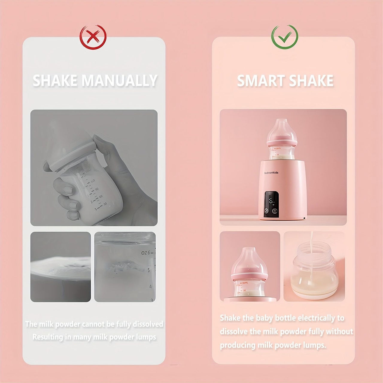 Baby Bottle Shaker ; Baby Formula Mixer; Automatic Milk Blender Mixer For Breastmilk And Formula; One-Button Operation; USB Charging