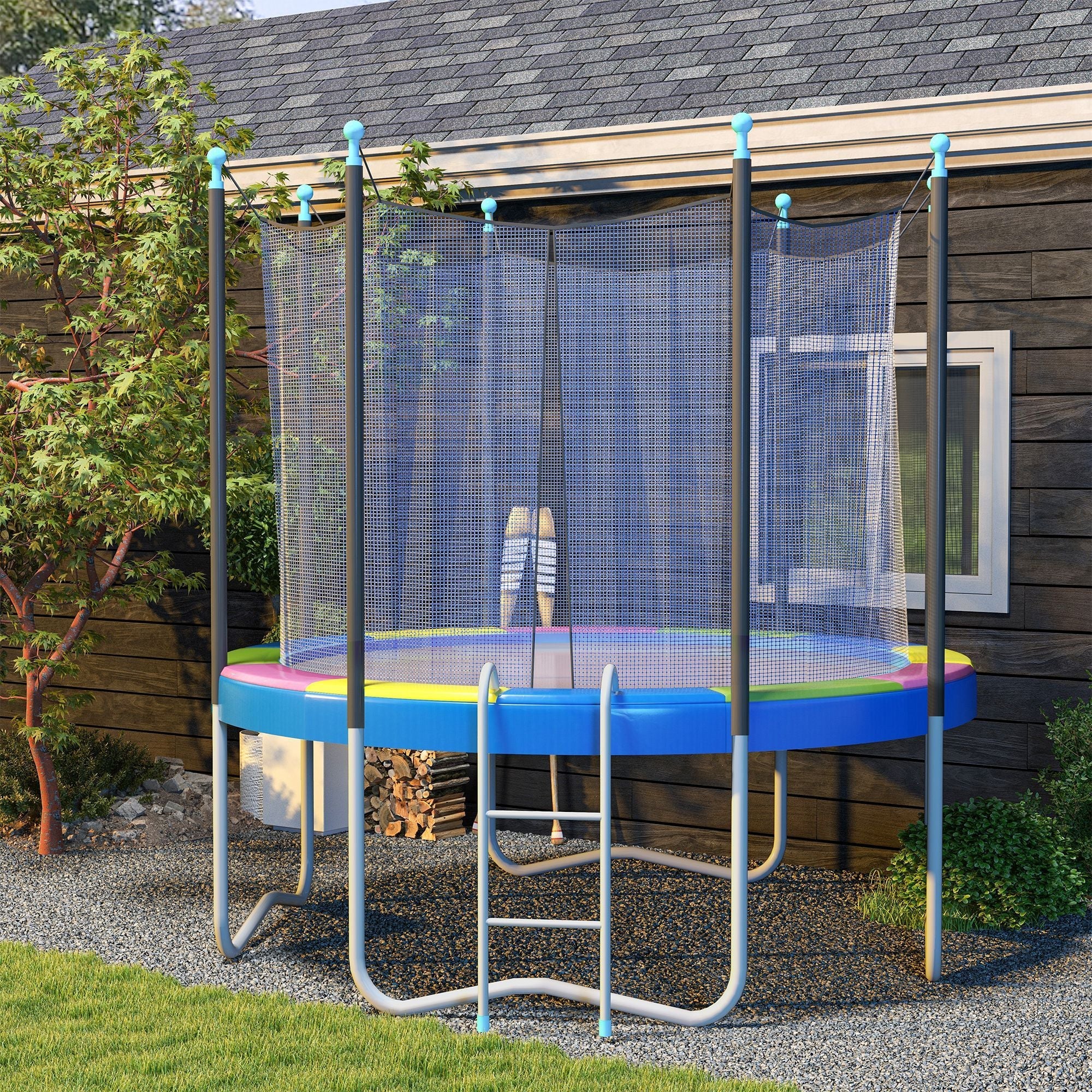 14FT Trampoline Spring Cover, Safety Trampoline Pad Replacement, Waterproof and Tear Resistant, All Weather Trampoline Accessories, Multi Color