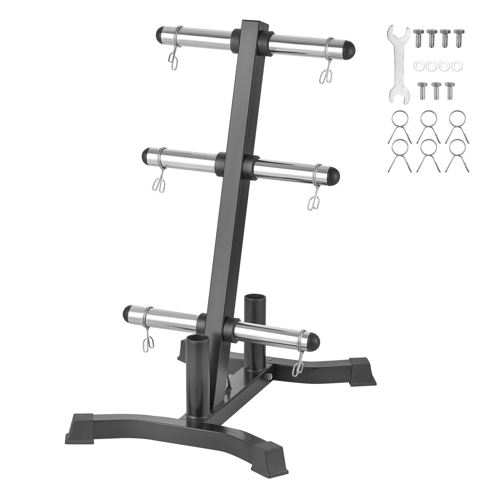 Weight Plate Rack, L Frame Weight Plate Tree for 2-Inch Weight Plates, Standard Weight Plate Tree, 1000 lbs Load Capacity Weight Storage Holder, Home Gym Barbell Rack Storage Stand, Black