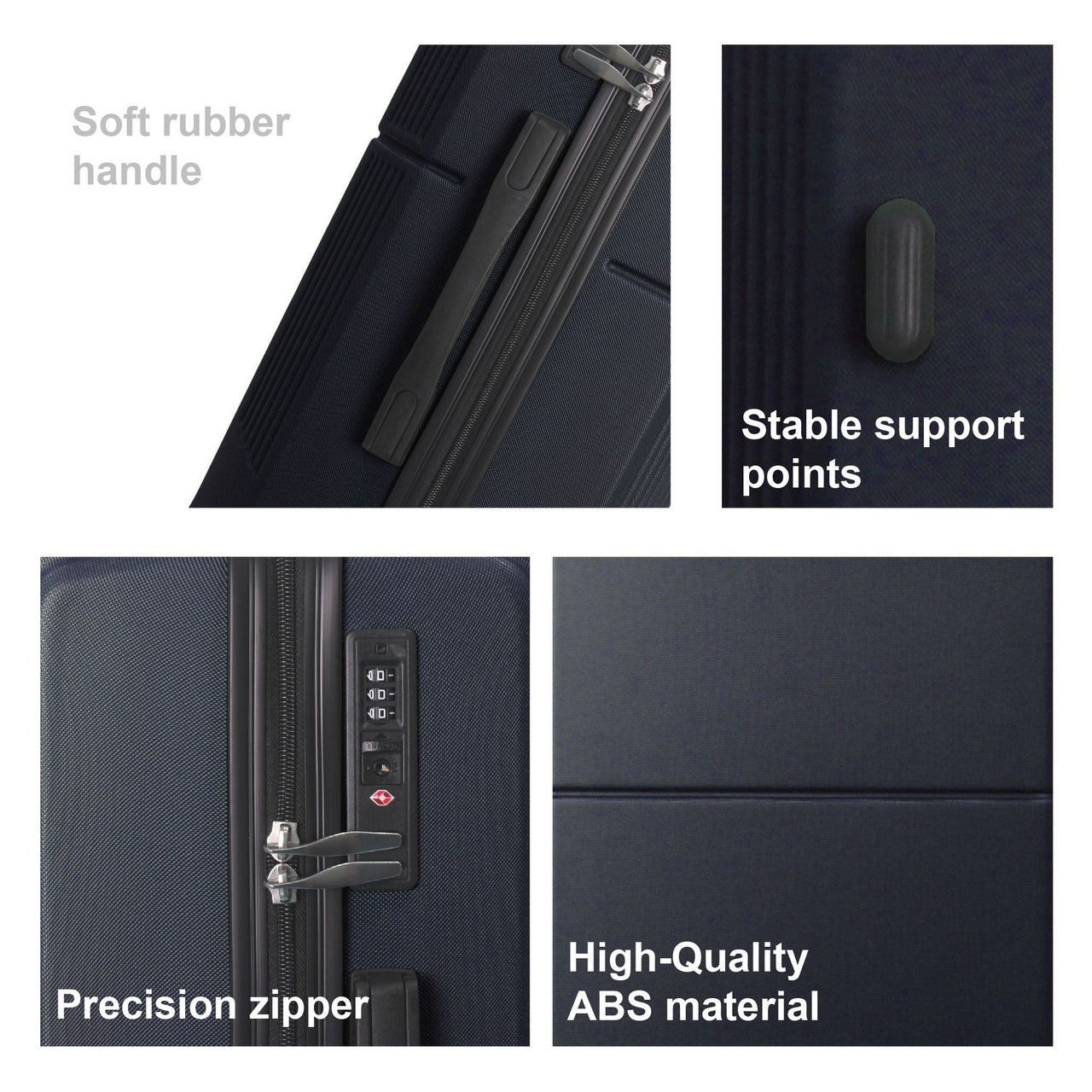 BLUE 3-Piece Premium ABS Luggage Set-20