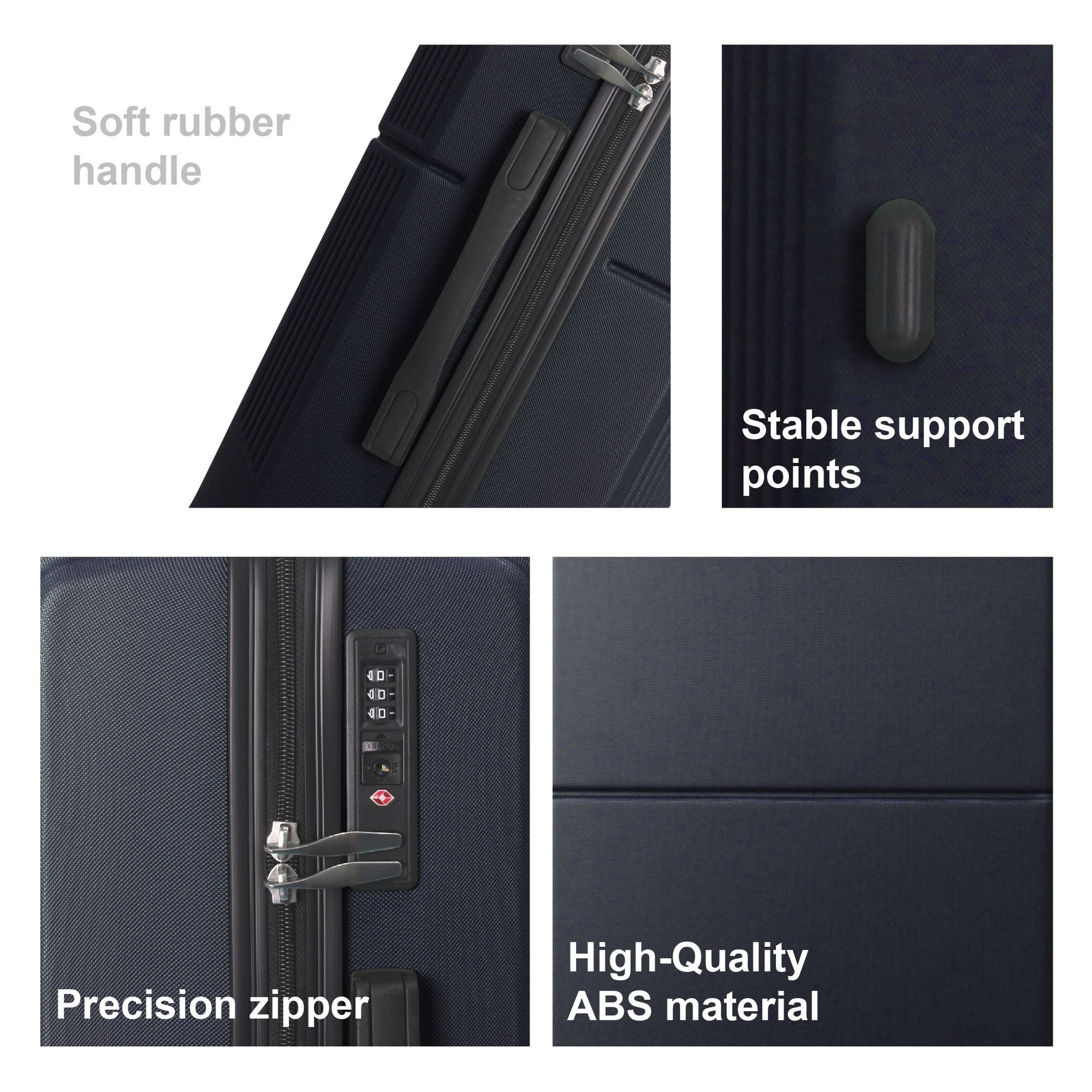 BLUE 3-Piece Premium ABS Luggage Set-20