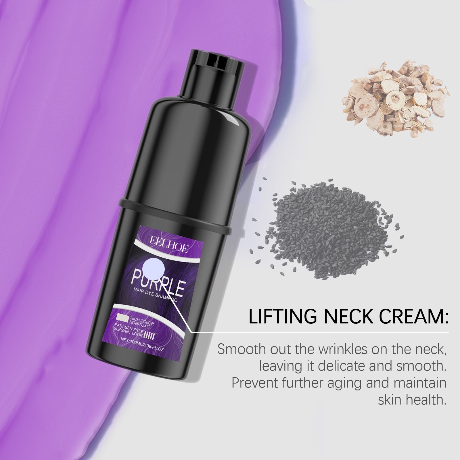 EELHOE Hair Dye Shampoo, Hair Dye Shampoo Herbal Extract Maintenance Lasting Color thy Hair Dye