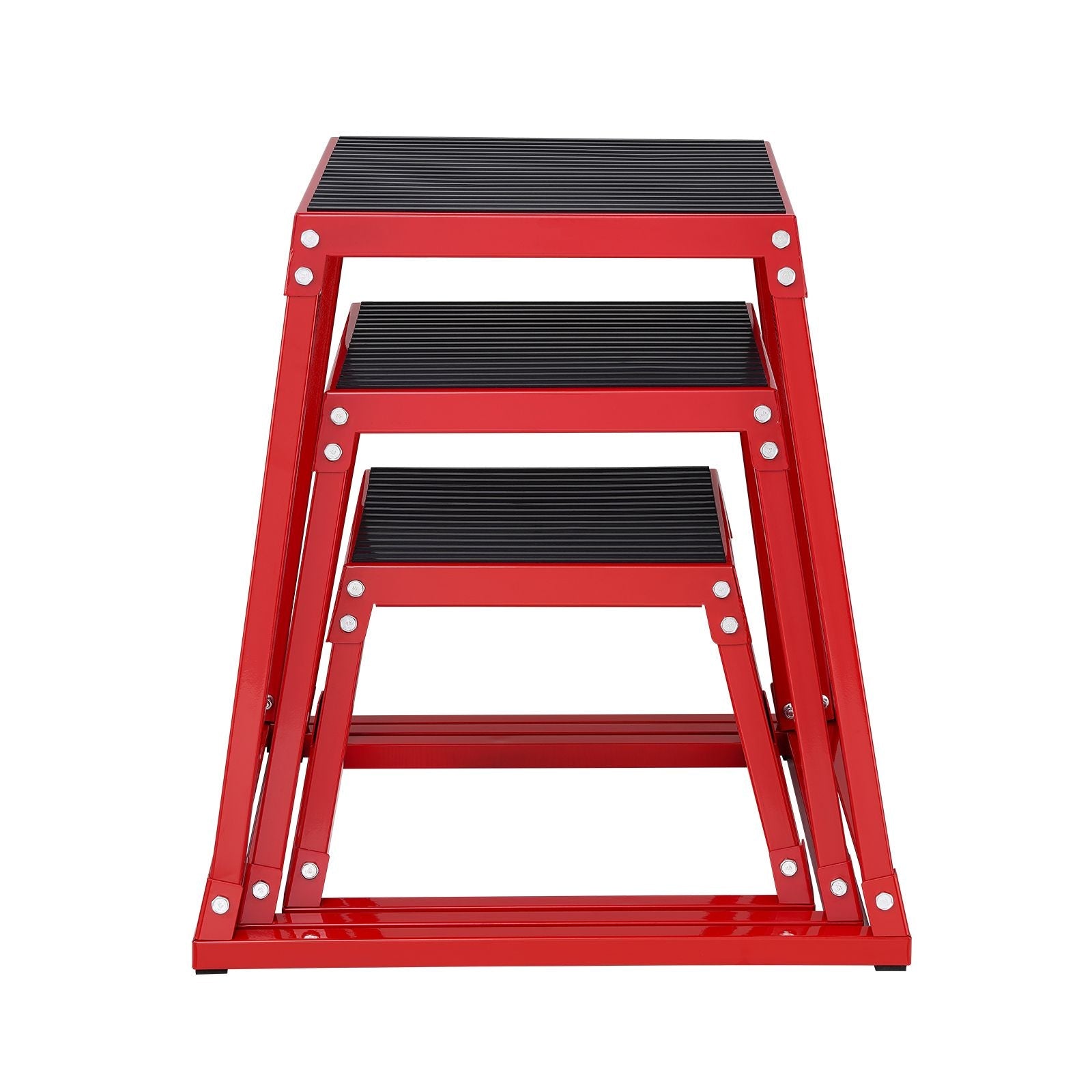 Plyometric Jump Boxes, 12/18/24 Inch Plyo Box, Platform and Jumping Agility Box, Anti-Slip Fitness Exercise Step Up Box Set for Home Gym Training, Conditioning Strength Training, Red