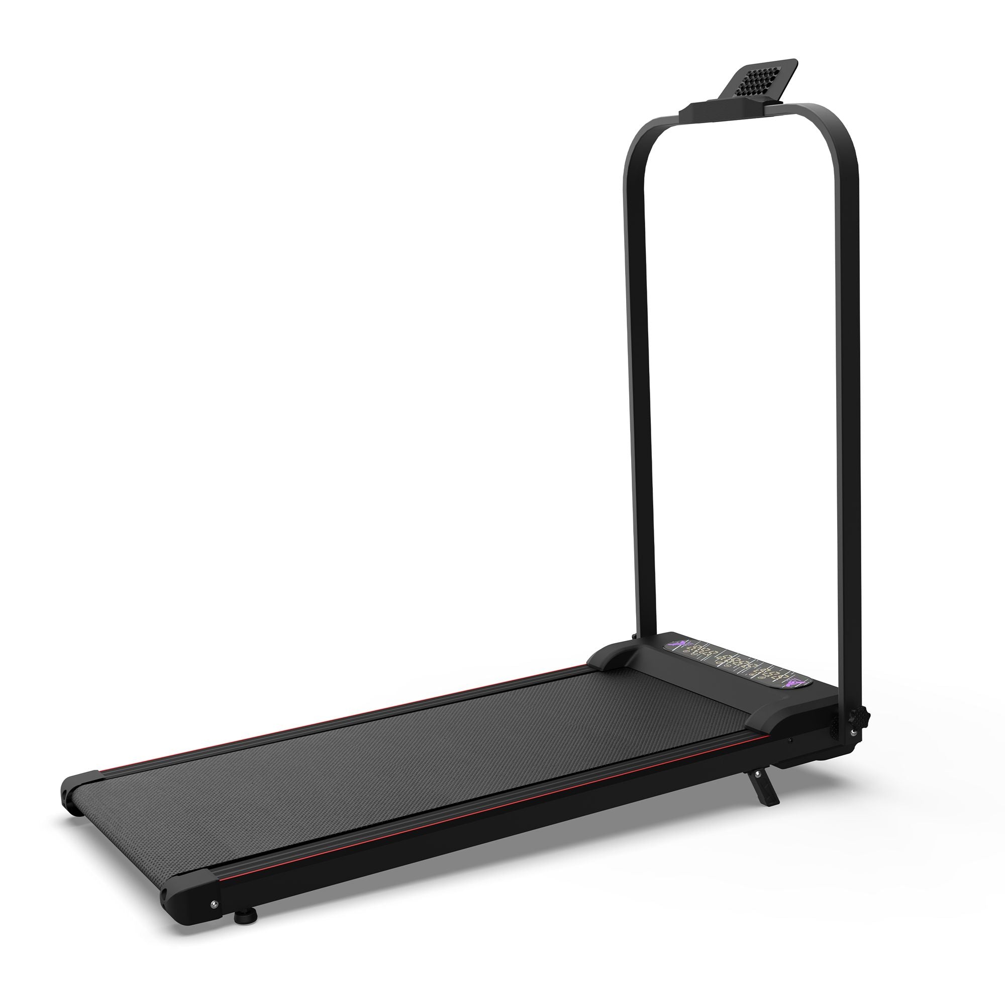 Foldable Treadmill with Handle Bar & Incline, 2 in 1 Upgrade Portable Under Desk Walking Pad and Vibration Pad with Remote Control for Home Office Small Spaces