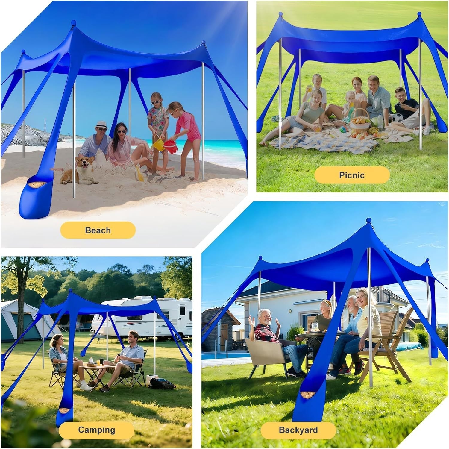 Let's go to the Beach - Portable Beach Tent Sun Shelter UPF 50+, Perfect 10x10 FT Pop-Up Canopy for Outdoor Fun
