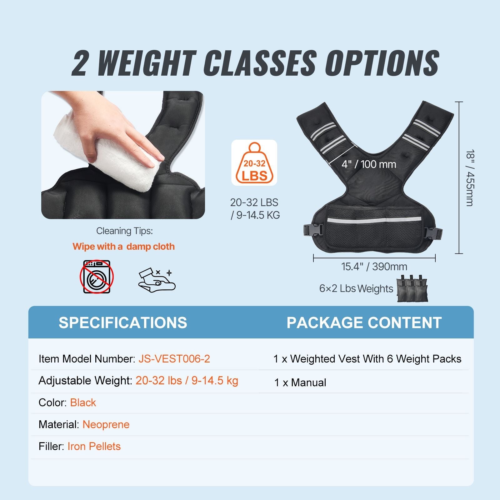 Adjustable Weighted Vest, 20-32lb Weight Vest with 6 Ironsand Weights and Reflective Stripe, Body Weight Vest Exercise Set for Men Women, Workout Equipment for Strength Training Running Jogging
