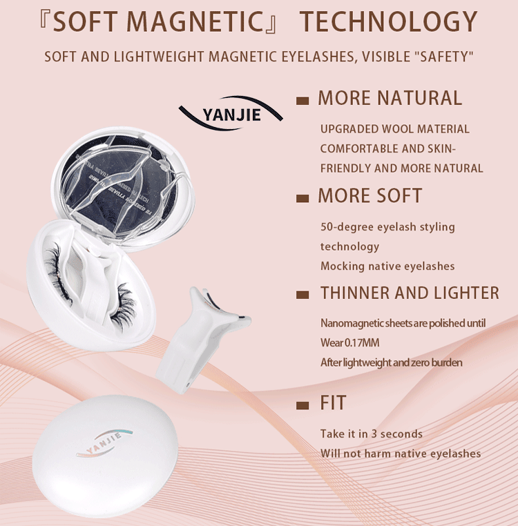 No Glue Soft Magnetic Clip On Eyelashes, Delicate Thin Spaced Natural Reusable Lashes for Daily Bare Makeup