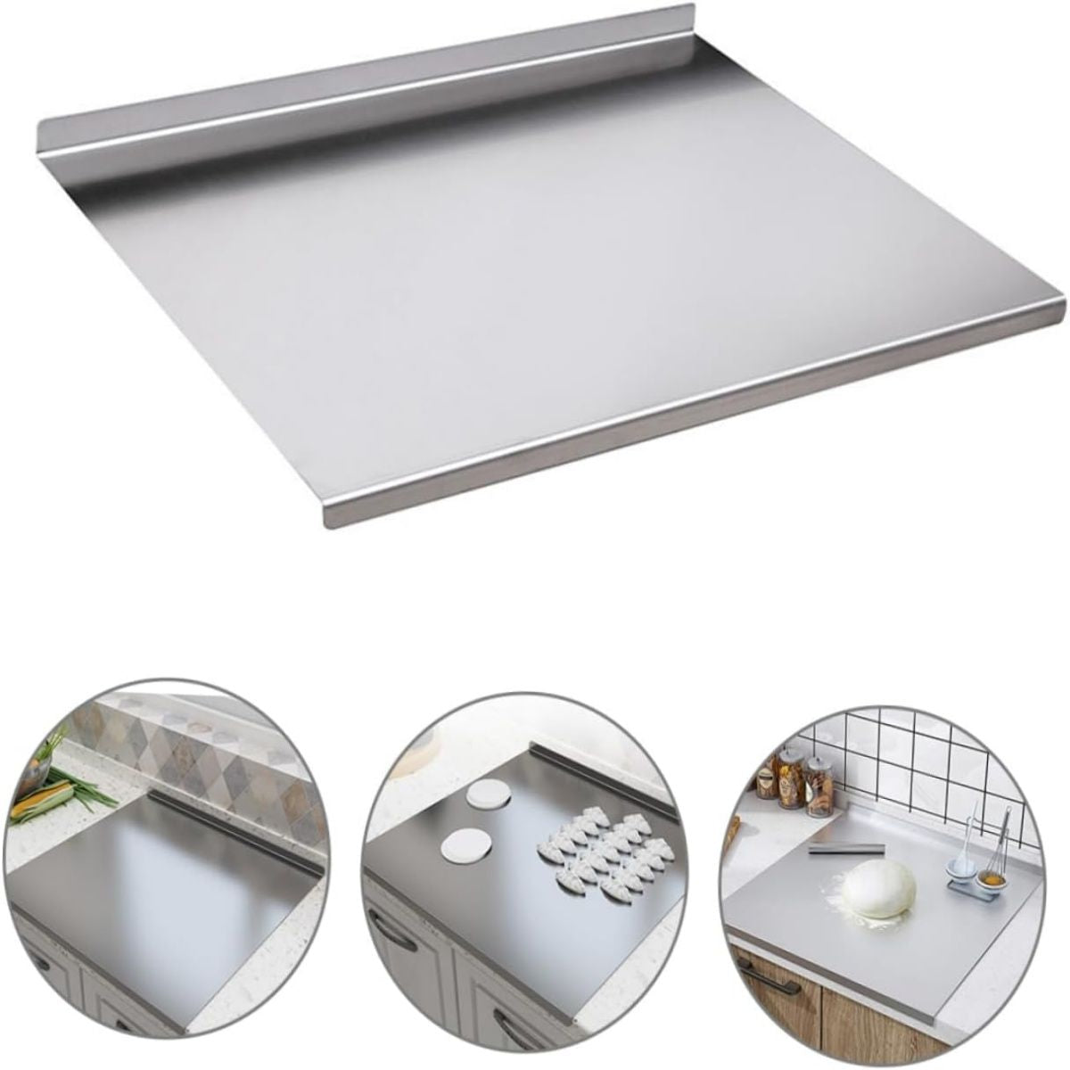 XXL 304 Stainless Steel Cutting Board  Anti-Slip & Mildew-Proof! No More Moldy Wooden Boards | Heavy-Duty & Food-Safe, Easy to Clean – Chop Meat, Knead Dough, Bake Prep All-in-One | Must-Have for Home
