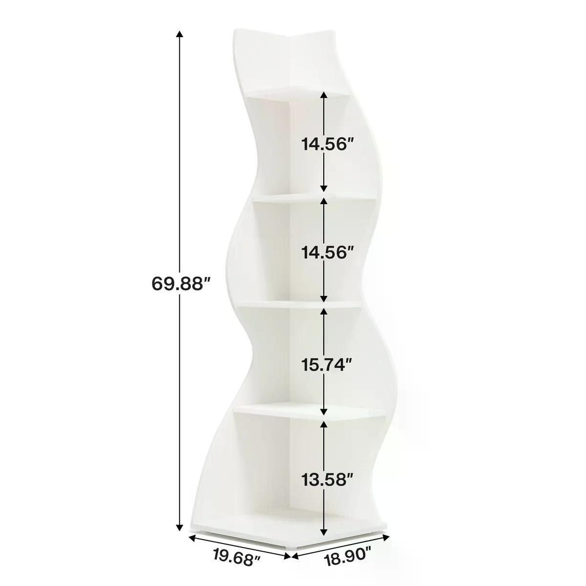Modern Wall Corner Bookshelf Bookcase