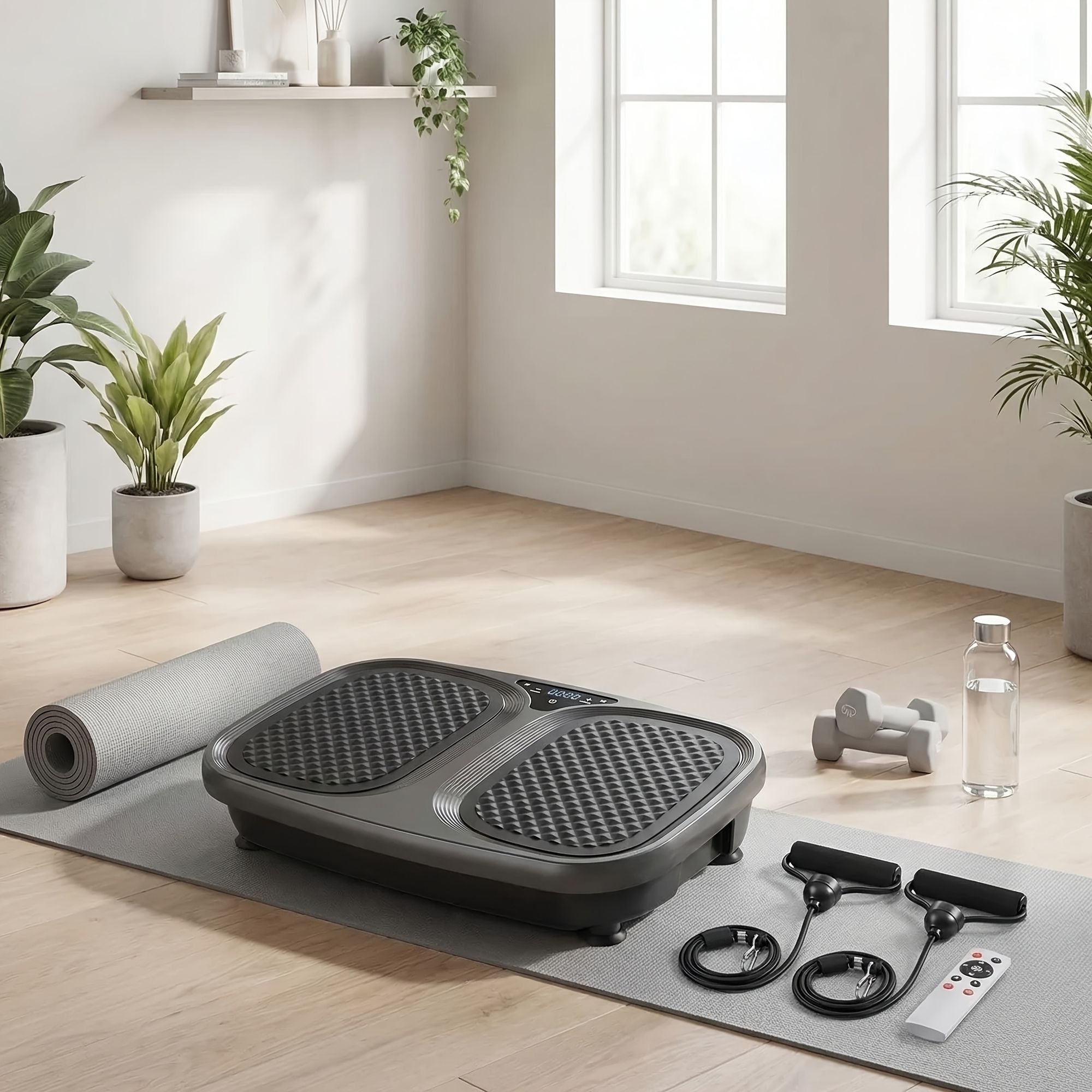 Vibration Plate Exercise Machine for Home Gym, Whole Body Workout Fitness Platform for Weight Loss, Balance Training