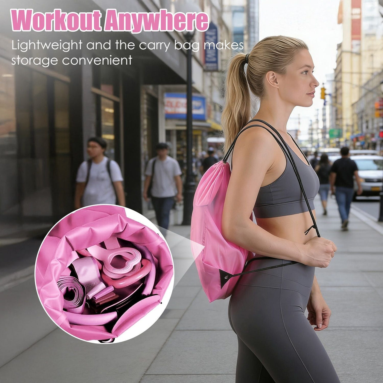 14Pcs Pilates Ring Essentials Kit For Women with Yoga Ball Arm Stretcher 5 Resistant Bands Figure 8 Resistant Band Elastic Band Non-slip Socks Yoga Strap