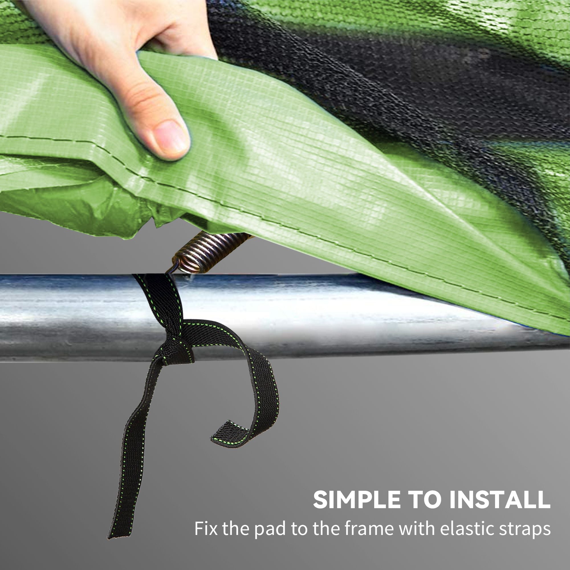14FT Trampoline Spring Cover, Safety Trampoline Pad Replacement, Waterproof and Tear Resistant, All Weather Trampoline Accessories, Green