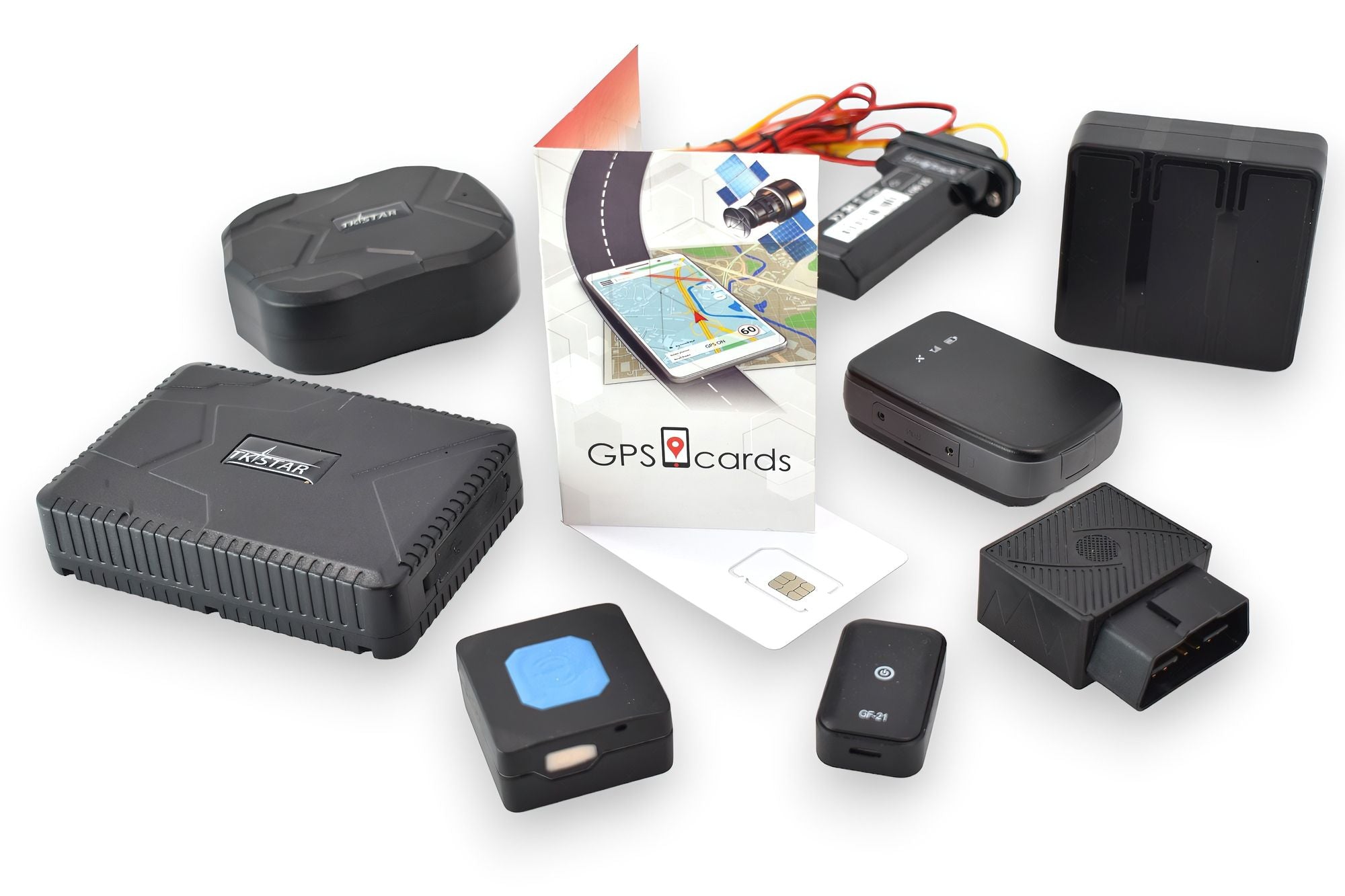 GPS cards for GPS Tracker GPS-408A with Over speed alarm & Portable Battery