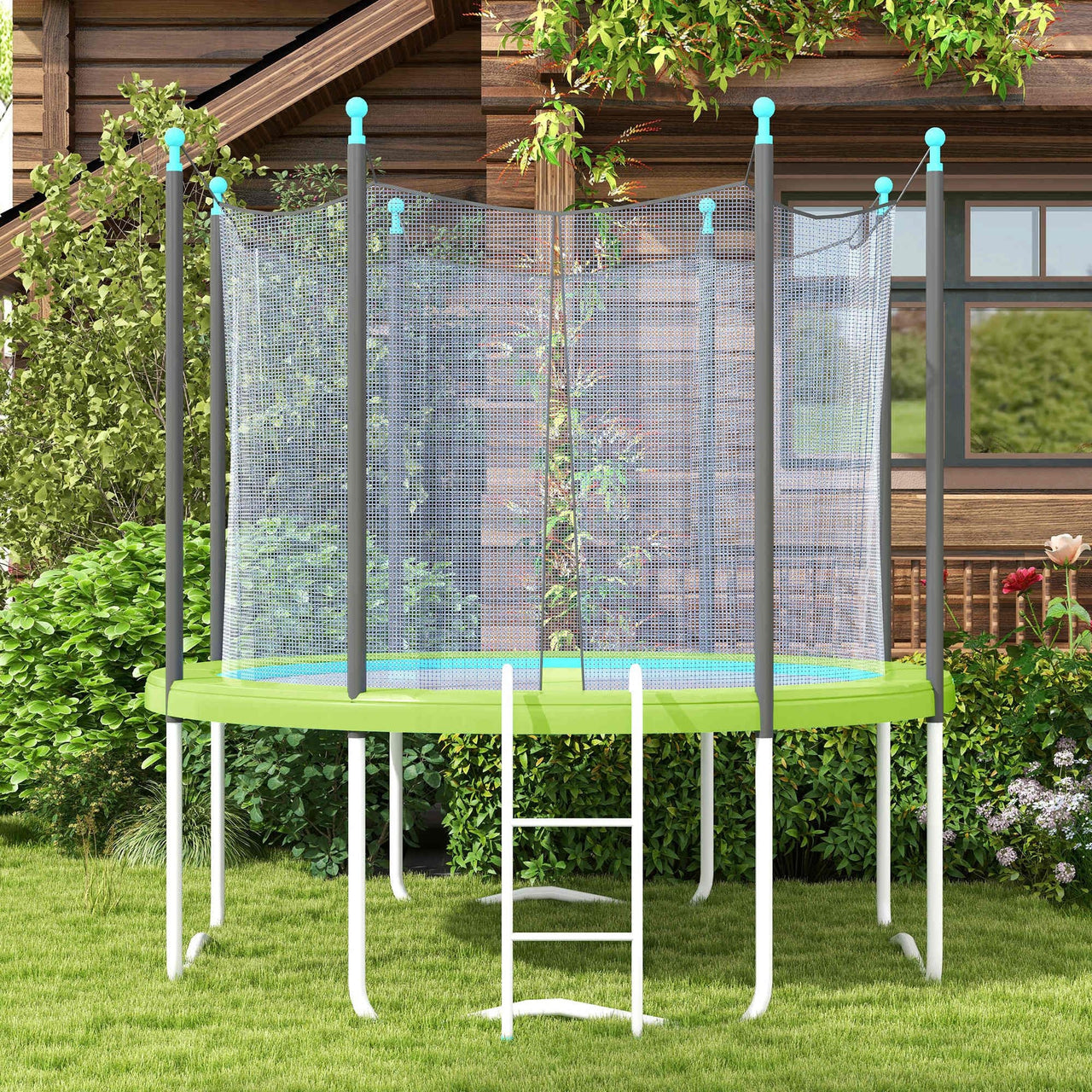 14FT Trampoline Spring Cover, Safety Trampoline Pad Replacement, Waterproof and Tear Resistant, All Weather Trampoline Accessories, Green