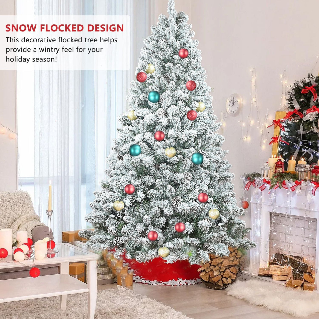 5ft Pvc Mixed Flocked Small XmasTree Pine Cone Hinged Automatic christmas Tree Artificial