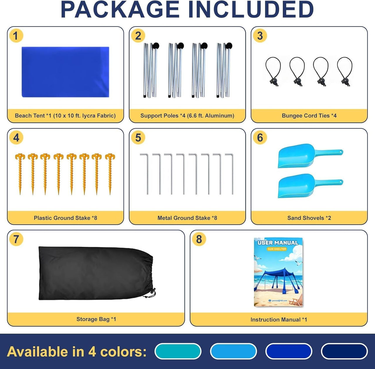 Let's go to the Beach - Portable Beach Tent Sun Shelter UPF 50+, Perfect 10x10 FT Pop-Up Canopy for Outdoor Fun