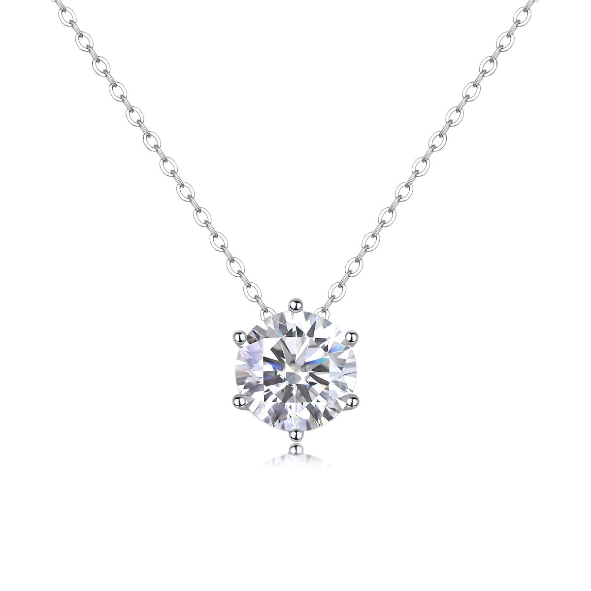 Afternoon Rose - Set with Moissanite 1 Carat 2 Carat 3 Carat S925 Sterling Silver and Platinum Plated Necklace Pendant Fashion Trend Diamond Jewelry