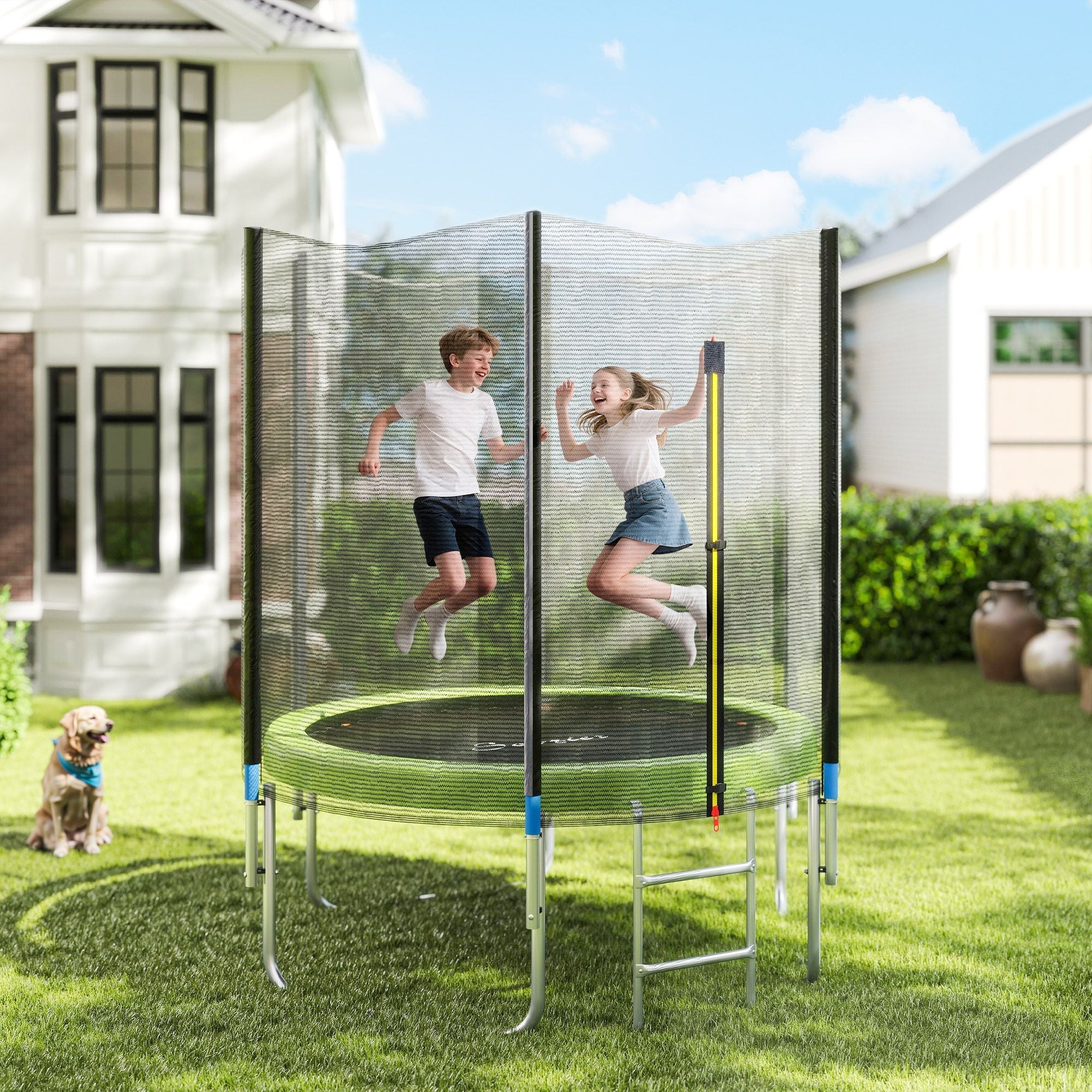 14FT Trampoline Spring Cover, Safety Trampoline Pad Replacement, Waterproof and Tear Resistant, All Weather Trampoline Accessories, Green