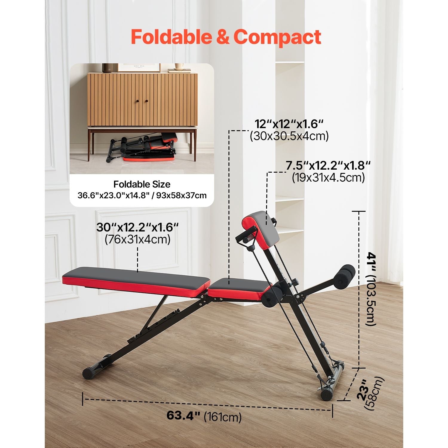 Multi-Functional Weight Bench for Full Body Workout, Roman Chair Hyperextension Bench, 770 lbs Adjustable & Foldable Equipment for Back Arm Core Ab Workout, Sit Up Exercise Machine for Home Gym