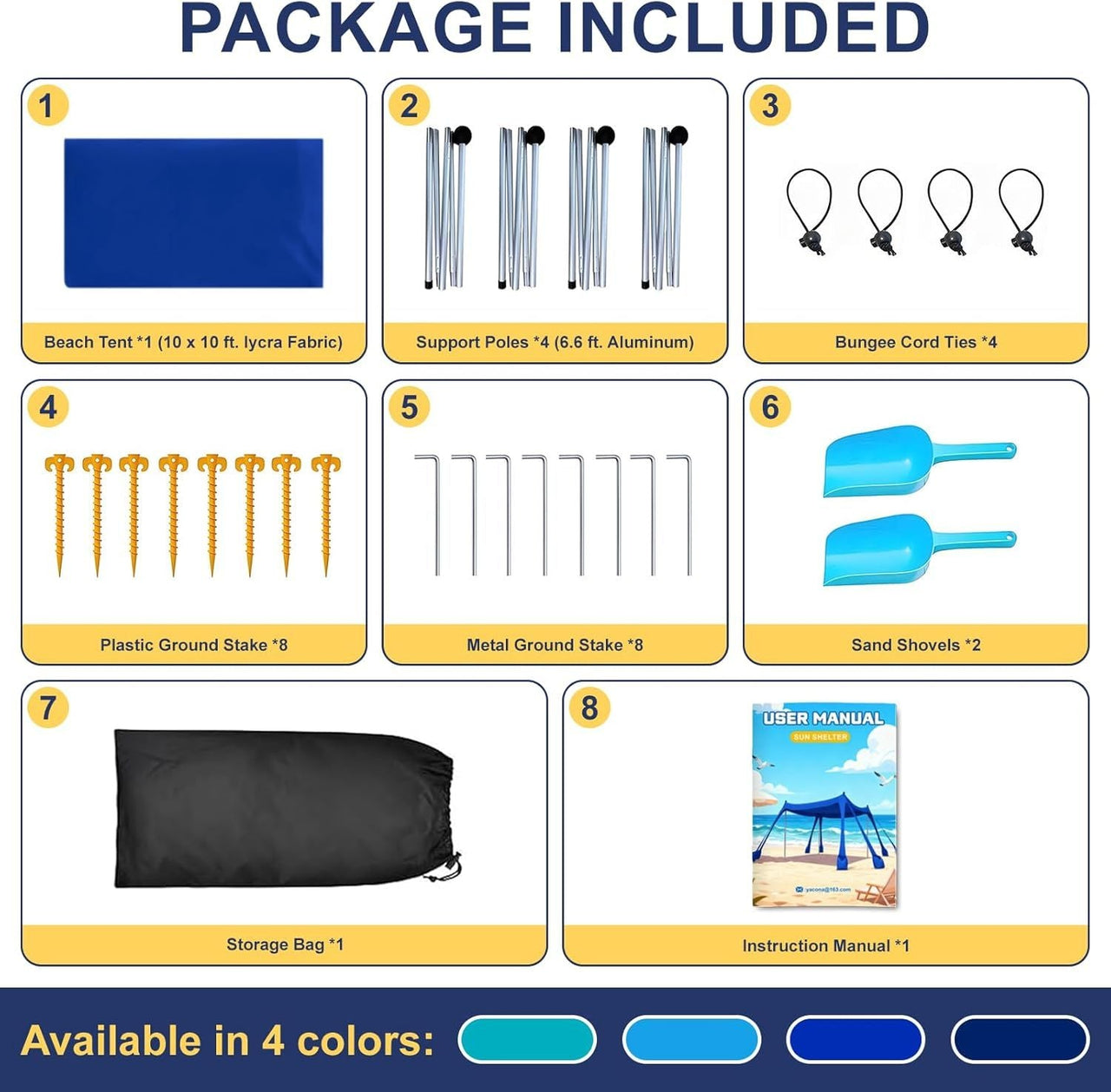 Let's go to the Beach - Portable Beach Tent Sun Shelter UPF 50+, Perfect 10x10 FT Pop-Up Canopy for Outdoor Fun