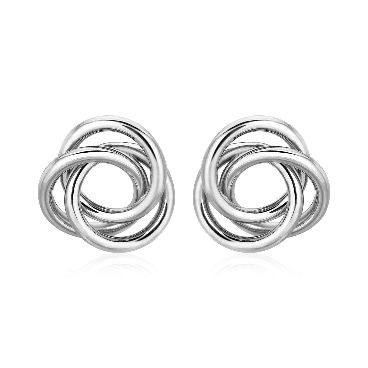 Polished Open Love Knot Earrings in Sterling Silver