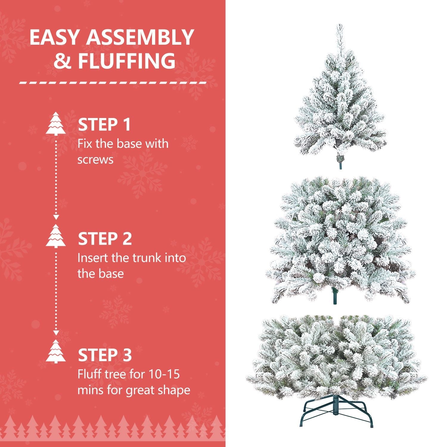 5ft Pvc Mixed Flocked Small XmasTree Pine Cone Hinged Automatic christmas Tree Artificial