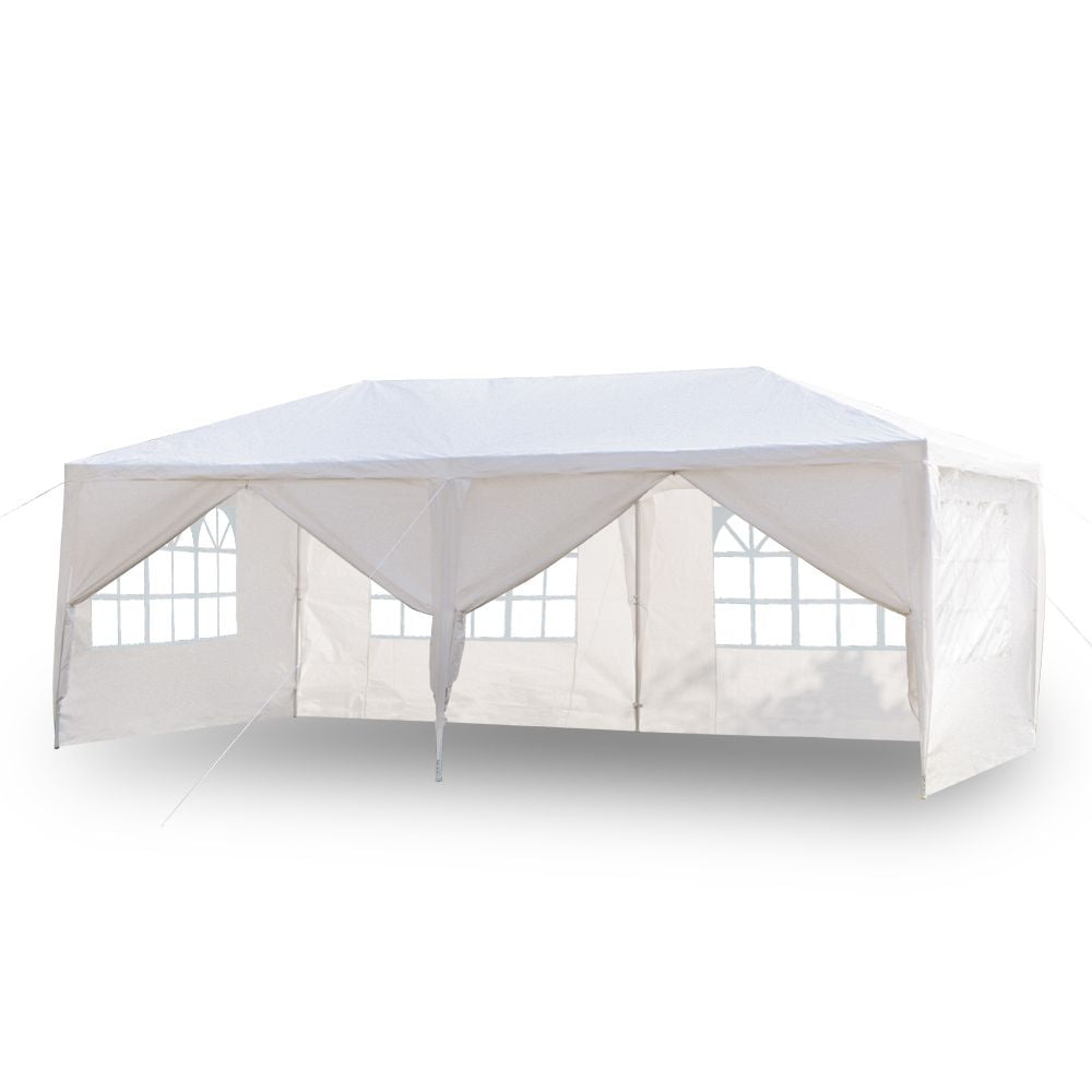 10'x20' Outdoor Party Tent with 6 Removable Sidewalls, Waterproof Canopy Patio Wedding Gazebo, White