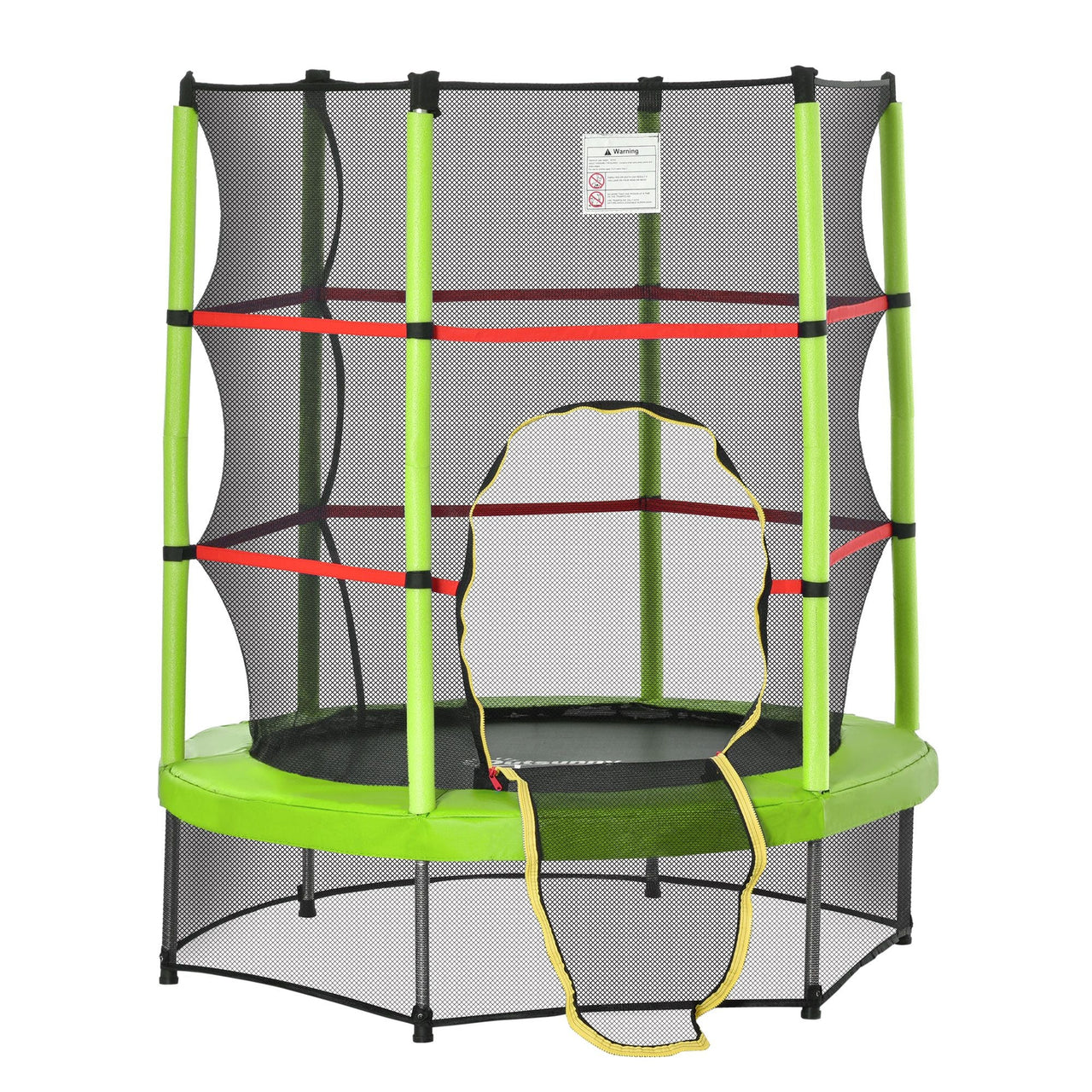4.5FT Green Kids Trampoline with Safety Enclosure Net, Springless Design, for Ages 3 to 6