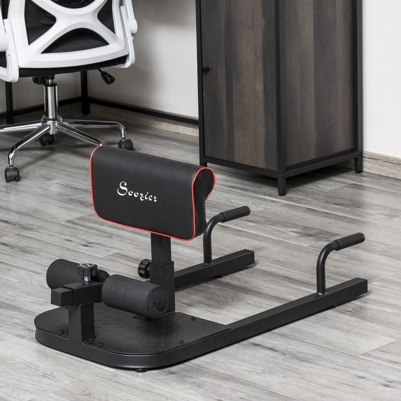 3 in 1 Padded Push Up Sit Up Squat Machine, Home Gym Fitness Equipment, Black