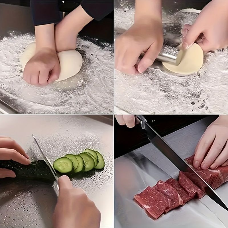 XXL 304 Stainless Steel Cutting Board  Anti-Slip & Mildew-Proof! No More Moldy Wooden Boards | Heavy-Duty & Food-Safe, Easy to Clean – Chop Meat, Knead Dough, Bake Prep All-in-One | Must-Have for Home
