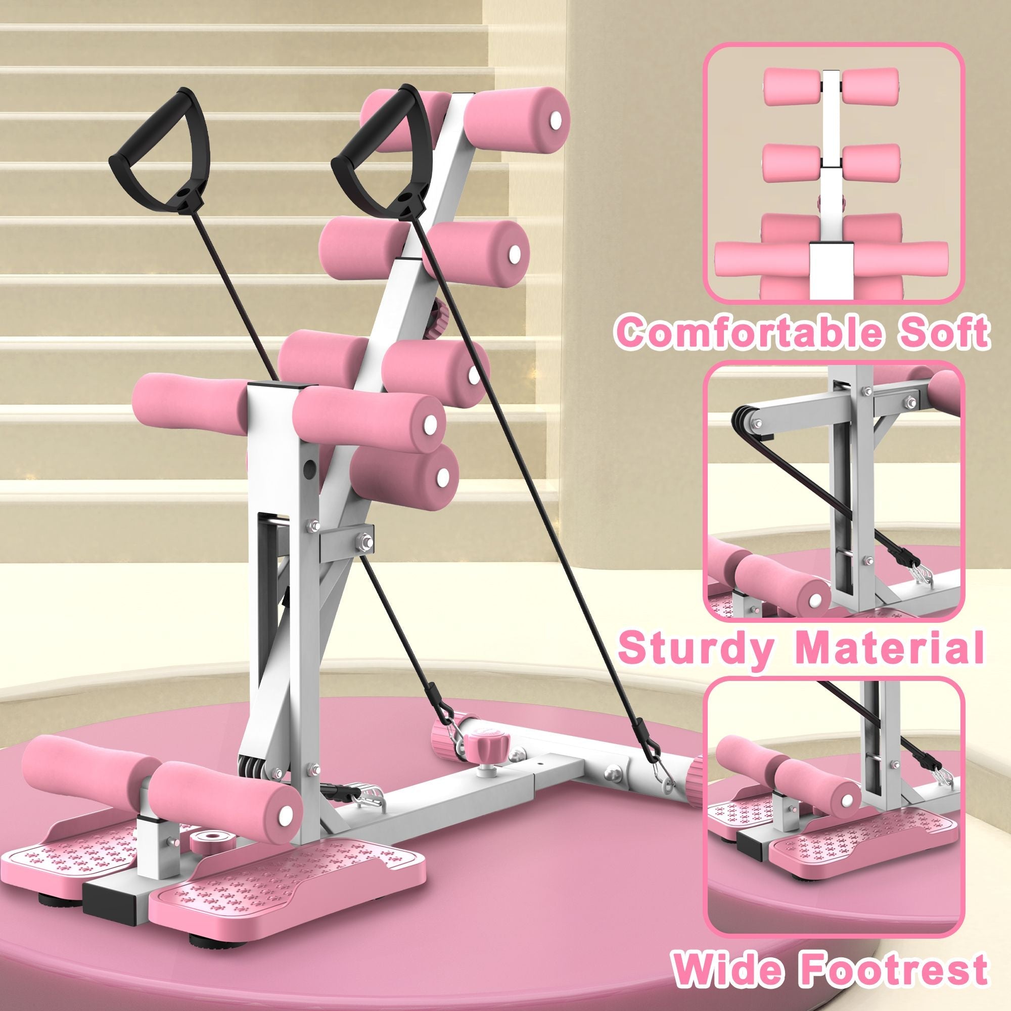 Deep Squat Machine for Home-Glutes Trainer Machine with Resistance Bands Squat Assist Trainer for Core & Legs Workout Ideal for Home Gym, Apartment & Office