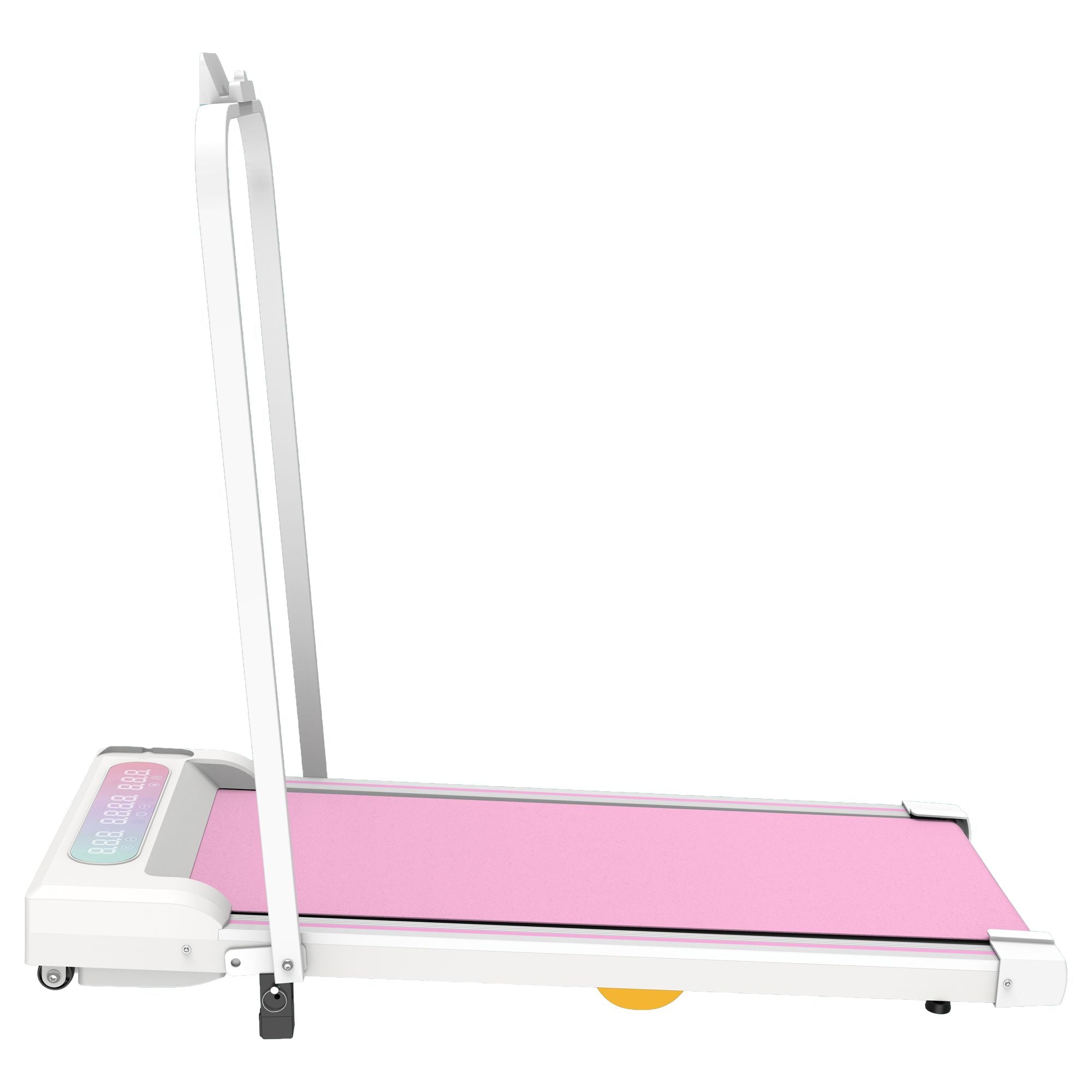 Under Desk Treadmill with Incline, Walking Pad, 2 in 1 Portable Treadmill with Handle Remote Control LED Display, Walking Jogging Machine for Home Office Use Pink