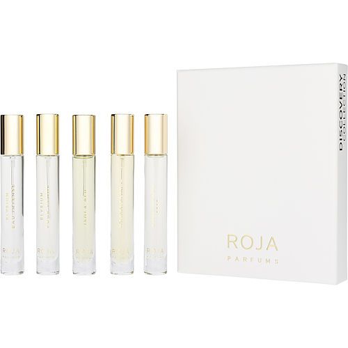 ROJA VARIETY by Roja Dove 5 PIECE VARIETY WITH ELYSIUM EAU INTENSE & ELYSIUM POUR FEMME & ISOLA BLUE & MANHATTAN & BURLINGTON 1819 AND ALL ARE EAU DE PARFUM SPRAY 0.34 OZ MINIS