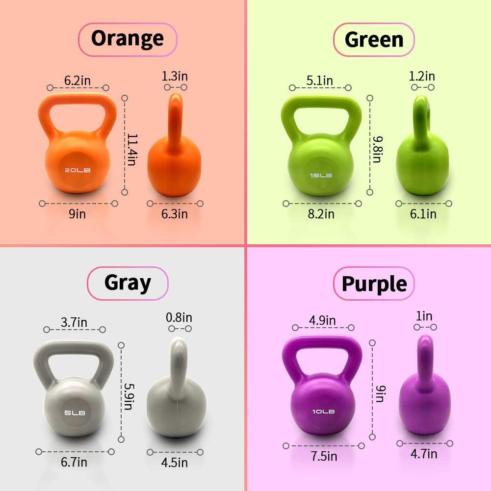 10lbs Kettlebell, Strength Training Kettlebells Weight for Women, Vinyl Coated Kettle Bell for Home Gym Workout Weight Lifting Equipment, Comfortable Grip Wide Handle Weights